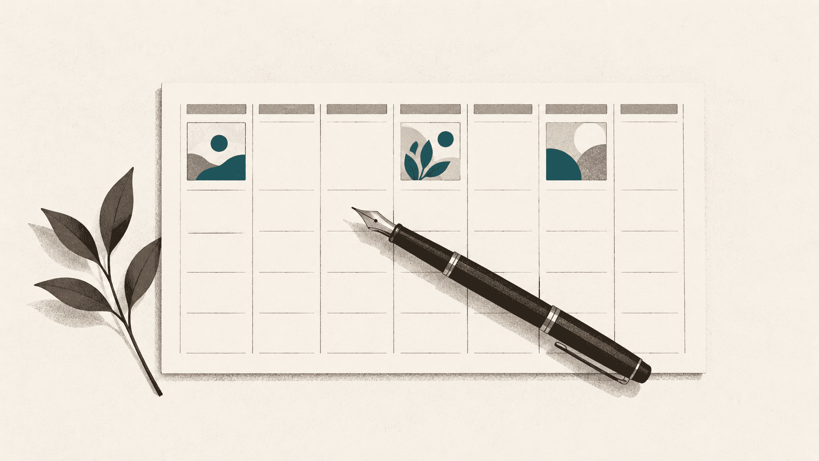 Vintage Weekly Planner Still Life