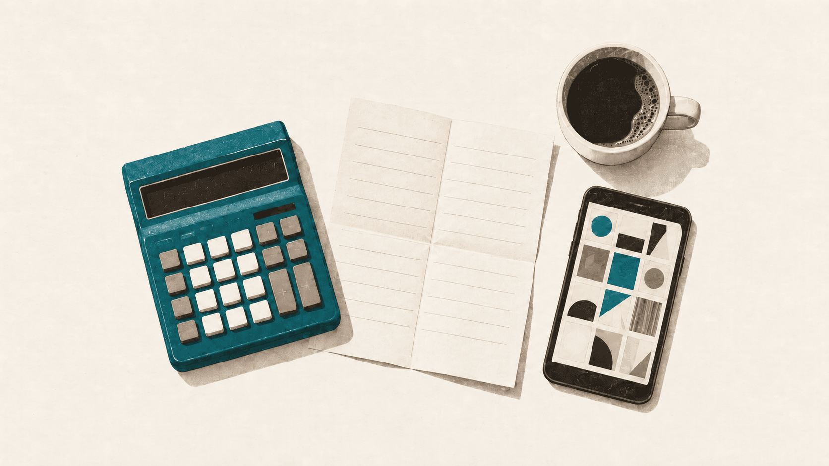 Retro Flat Lay Workspace Still Life